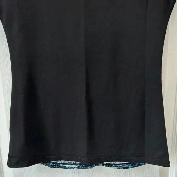 Ricki’s Mixed Media Cap Sleeve Top Black Green Size XS - Picture 9 of 15